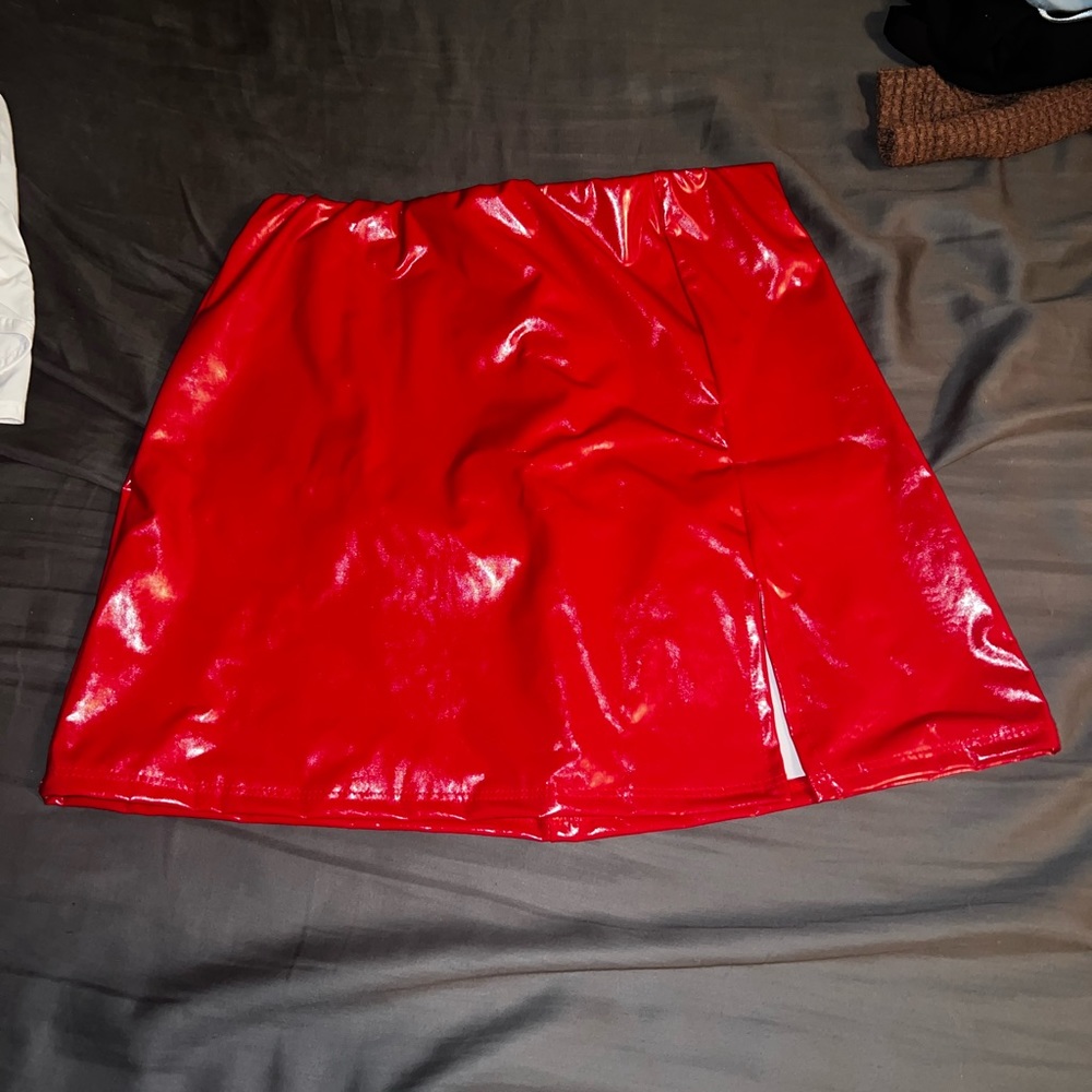 Red leather skirt from University mall